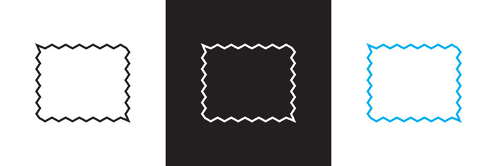 Squiggle frame, wavy border, abstract frame designs collection of hand drawn, decorative borders, black, blue and white frames. Isolated on white and black background. Vector illustration. EPS 10