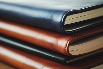 Wall Mural - A Stack of Exquisite Leather-Bound Books