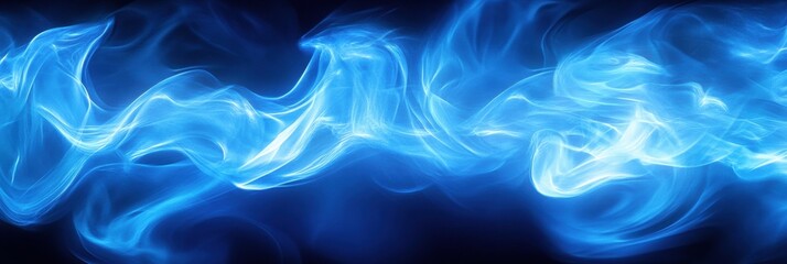 Leinwandbilder - Bright blue gas flame creating an enchanting contrast against a dark background during nighttime. Generative AI