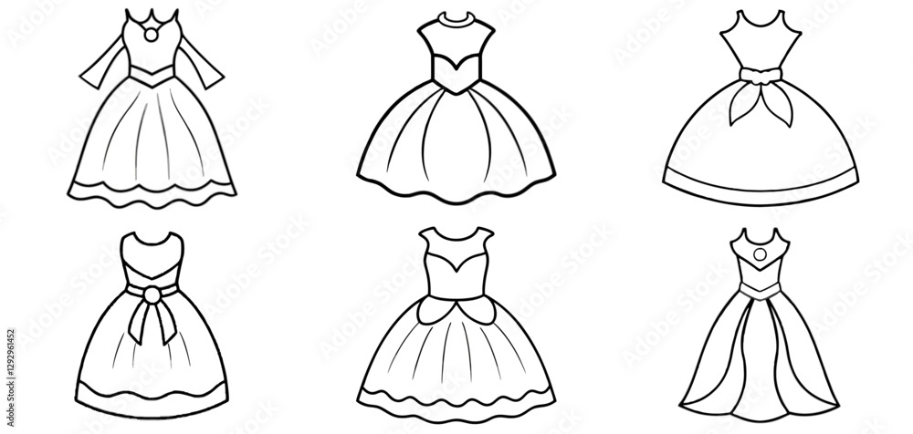 princess dress clipart black and white Princess Dress For Kids PNG, Vector, PSD, and Clipart With Transparent Background for Free Download