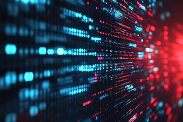 Abstract Binary Code Wall - Futuristic Technology Art