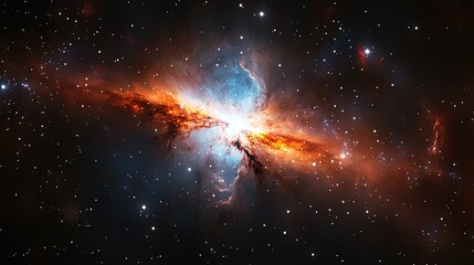 Wall Mural - cosmic view of galaxy arms within a bright, colorful nebula, infinite stars dotting the background