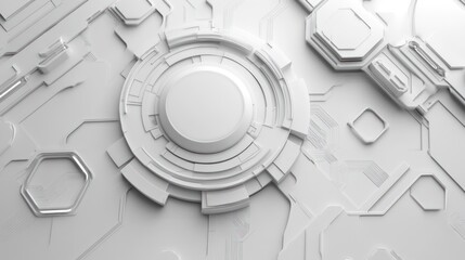 Abstract white tech circuit background