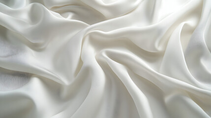 Wall Mural - texture background with pristine white fabric folds and soft shadows across the surface