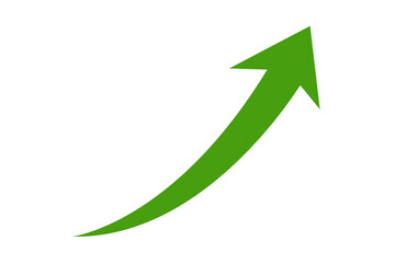 Wall Mural - green curve arrow graph transparent background used for web, logo, website, app, ui design