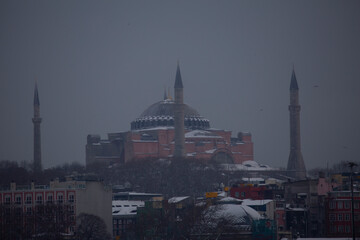 Wall Mural - The most well-known places in Istanbul on a winter morning