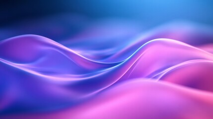 Aufkleber - Abstract pink and blue silky waves in smooth motion, soft light. Modern artistic background concept