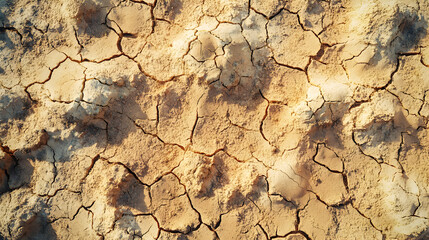 Wall Mural - of an arid desert landscape with intricate cracked ground textures
