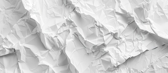 Fototapete - Textured white crumpled paper background with deep creases and folds creating ample copy space for creative document designs and presentations