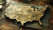 © Photographer - 3D rendering of an empty U.S. map as a geographic concept.