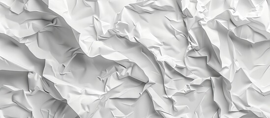 Aufkleber - Crumpled white paper texture background with intricate folds and creases creating ample copy space for graphic design and document presentation.