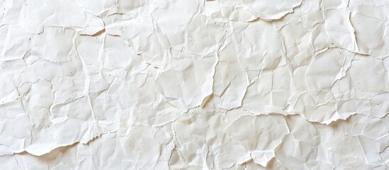 Poster - Rough textured white beige paper background with crumpled surfaces creates an empty space for text and design elements in the center