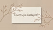 © Olga 1991 - Minimal wedding card with elegant branch illustrations