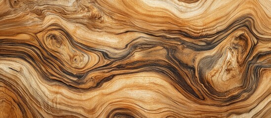 Aufkleber - High definition olive wood texture showcasing rich golden browns and dark accents with wavy patterns and natural grain variations throughout.