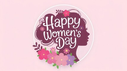 Wall Mural - a circular design with a silhouette of a woman's profile facing right, integrated into the circle. t