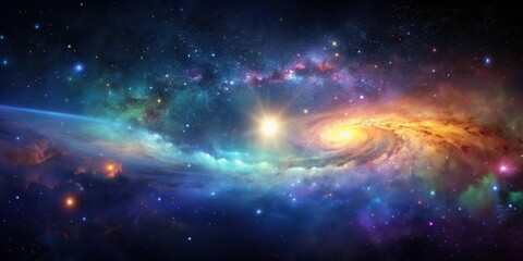 Wall Mural - mysterious dark galaxy background, cosmos, dark abstract spectrum background