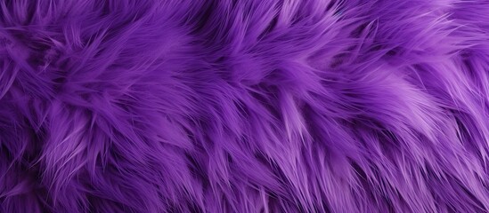 Poster - Vibrant purple fur texture background with soft, elongated strands creating a rich, luxurious fabric appearance in a top view perspective.