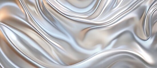 Leinwandbilder - Elegant smooth white satin silk fabric with wavy design flowing diagonally, highlights of light creating a soft shimmering texture backdrop