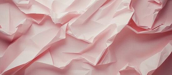 Aufkleber - Pink textured crumpled paper creating a soft backdrop with subtle folds against a bright white surface evoking a delicate and artistic vibe