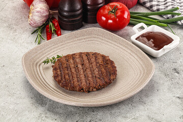 Wall Mural - Grilled minced beef burger cutlet