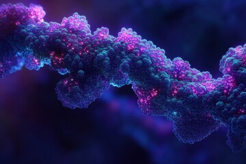 Fototapete - Detailed abstract 3D rendering showcasing the intricate structure of botulinum toxin molecules in dynamic forms. Generative AI
