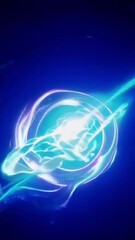 Wall Mural - energetic neon swirls transforming into vibrant light burst in dynamic motion sequence
