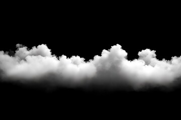 Wall Mural - black and white clouds isolated on black background