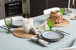 © Pixel-Shot - Stylish table setting for dinner in kitchen