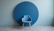 © Wool World - a blue chair and a round blue wall