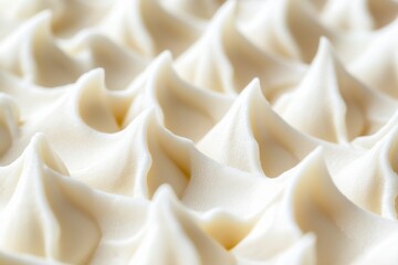 Aufkleber - Close-up of beautifully piped cream peaks on a dessert highlighting skillful pastry craftsmanship and texture