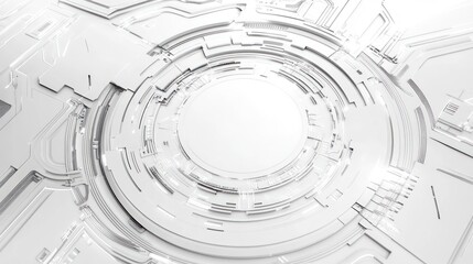 Abstract white tech circuit board background