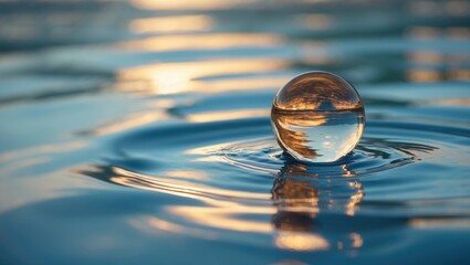 Wall Mural - reflections of light and water droplets create a serene and dreamy atmosphere in a tranquil natural 