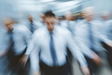 Wall Mural - abstract blur image of business people walking at modern hallway with bokeh for background usage