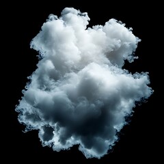 Wall Mural - white cloud isolated on black background.