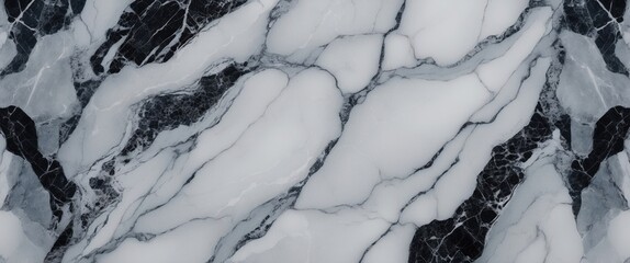 Wall Mural - elegant white marble surface featuring intricate black and white veining, perfect for enhancing inte