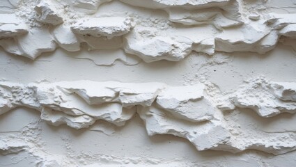 Wall Mural - textured white stucco surface close-up showcasing layered acrylic plaster design for architectural a
