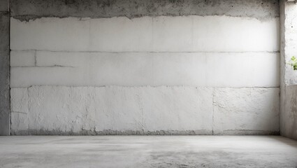 Wall Mural - clean white cement wall interior for minimalist design backgrounds showcasing texture and simplicity