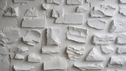 Wall Mural - textured white wall featuring irregular paper-like surfaces in a clean and modern design suitable fo