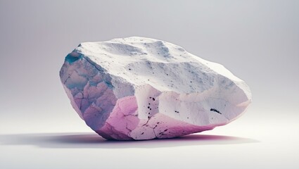 Wall Mural - colorful textured stone rock isolated on white background showcasing unique surface patterns and gra