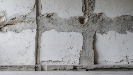 Canvas Print - white textured cement wall background with rustic details showcasing an aged and weathered surface i