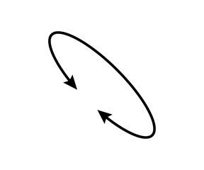 Wall Mural - oval circle double arrow icon. ellipse orbit line arrow symbol. oval circumference sign. vector illu