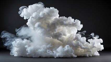 Wall Mural - white smoke billowing in artistic patterns against a dark background creating a dramatic and etherea