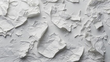 Wall Mural - wrinkled white paper texture with a rough surface creating a unique backdrop perfect for artistic an