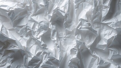 Wall Mural - textured white crumpled paper background for creative design, presentations, and artistic projects s