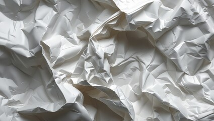 Wall Mural - crumpled white paper texture background for creative design and abstract projects. ideal for print, 