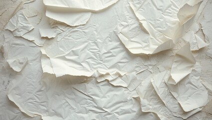 Wall Mural - crumpled white paper texture background ideal for artistic and design projects showcasing natural im