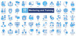 © gibranicon - Mentoring and Training icon set in Blue Color style, representing learning, coaching, leadership, and career growth. Perfect for education, corporate training, and professional development.