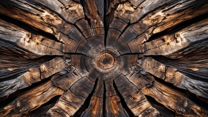 Wall Mural - textured close-up of a rustic tree trunk displaying intricate wood patterns suitable for backgrounds