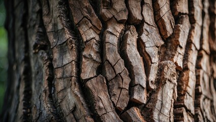 Wall Mural - detailed close-up of an ancient tree trunk showcasing intricate wood texture and natural patterns id