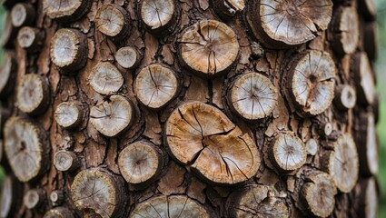 Wall Mural - tree bark close-up with natural texture and patterns ideal for backgrounds or copy space in nature-t